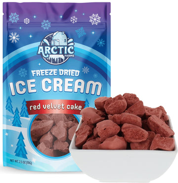 Arctic Farms Freeze Dried Ice Cream Bits Bagged And Boxed - Does Not Melt (Red Velvet Cake)