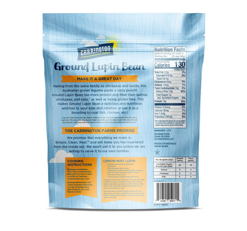 Carrington Farms - Ground Lupin Bean - Plain - 32 Oz - Low Glycemic Side Dish - Keto Friendly - High Protein - Fiber Rich - Vegan - Non Gmo 1G Net Carb