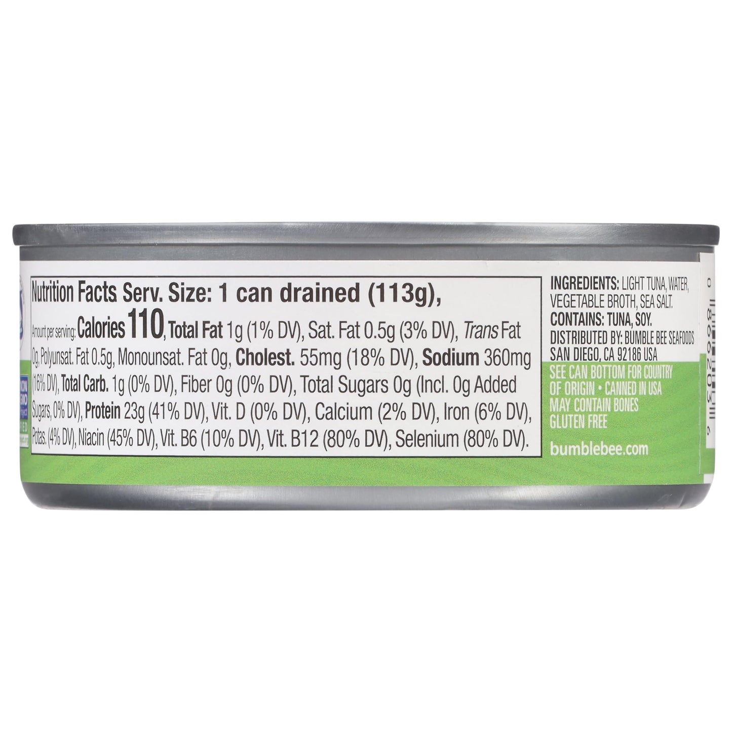 Bumble Bee Chunk Light Tuna In Water, 5 Oz Cans (Pack Of 10) - Wild Caught Skipjack Tuna - 23G Protein Per Serving - Msc Certified Sustainable Seafood, Non-Gmo, Gluten Free, Kosher