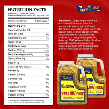 Dixie Lily Enriched Parboiled Yellow Rice Dinner, 3.5 Pound