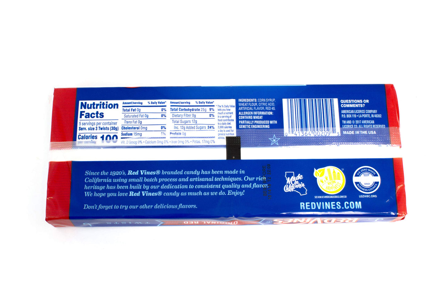 Red Vines Licorice, Original Red Flavor, 5oz Tray, Soft & Chewy Candy Twists