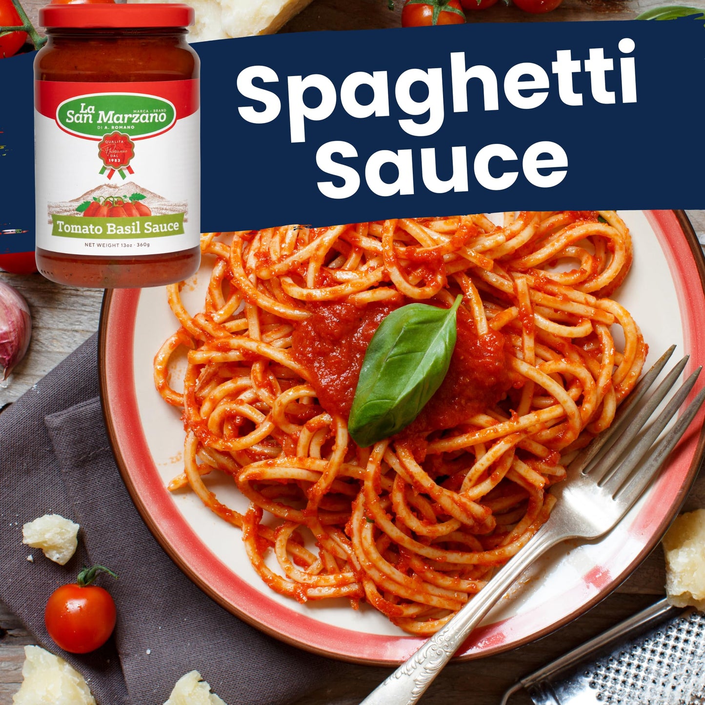 La San Marzano Tomato Basil Pasta Sauce, All Natural, Non-GMO, Vegan, Gluten Free, 13 oz (Pack of 4)