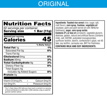 Rice Krispies Treats Mini Marshmallow Cereal Bars, Valentine'S Day Snacks, Original With Holiday Sprinkles, 12.4Oz Box (32 Count