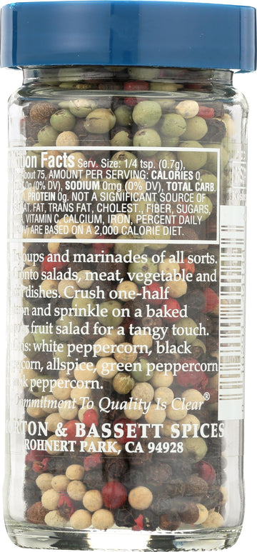 Morton & Bassett Rainbow Peppercorns, 1.9 Ounce, Spice Blend, Flavor Enhancer