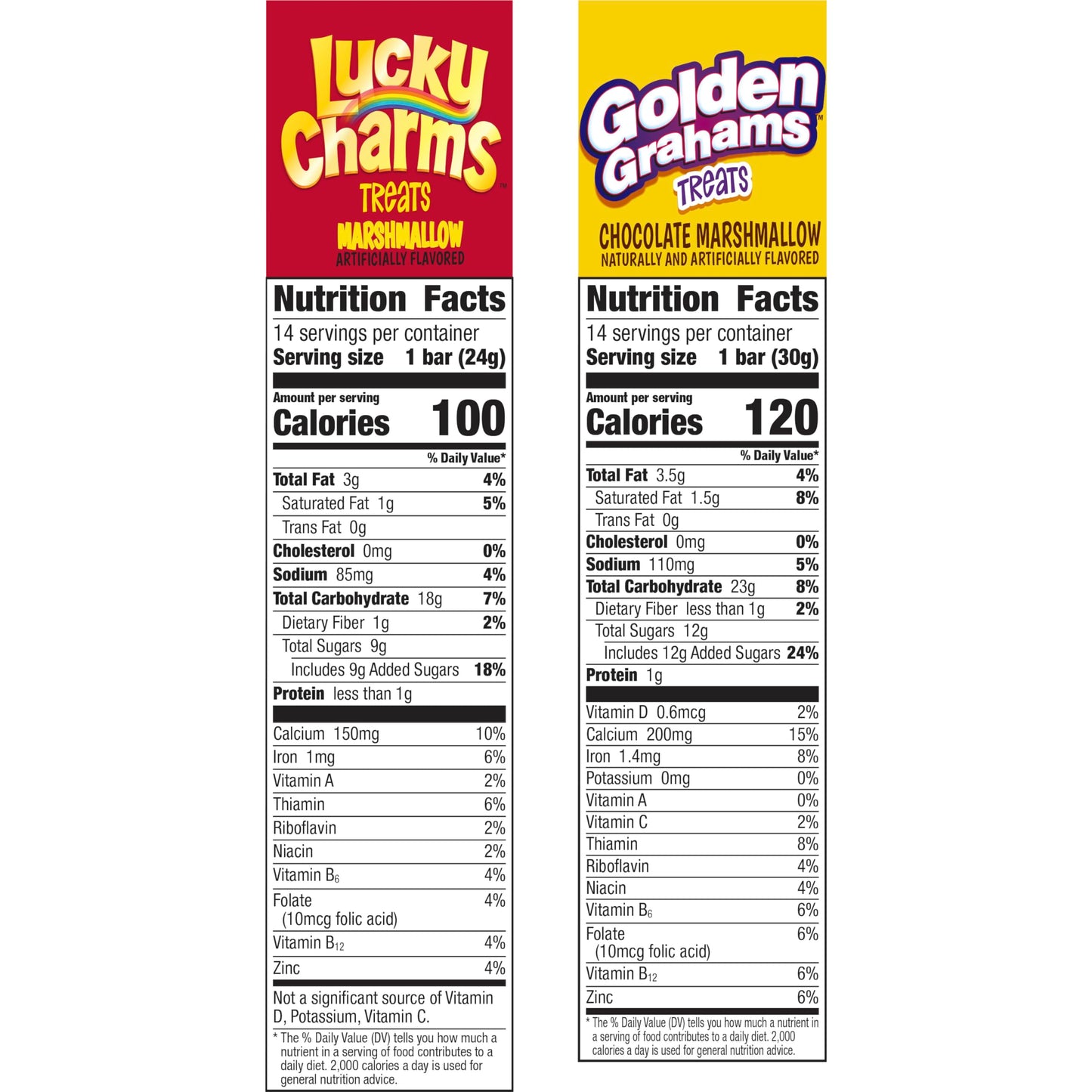 Golden Grahams Lucky Charms Breakfast Cereal Treat Bars Variety Pack, 28 Ct