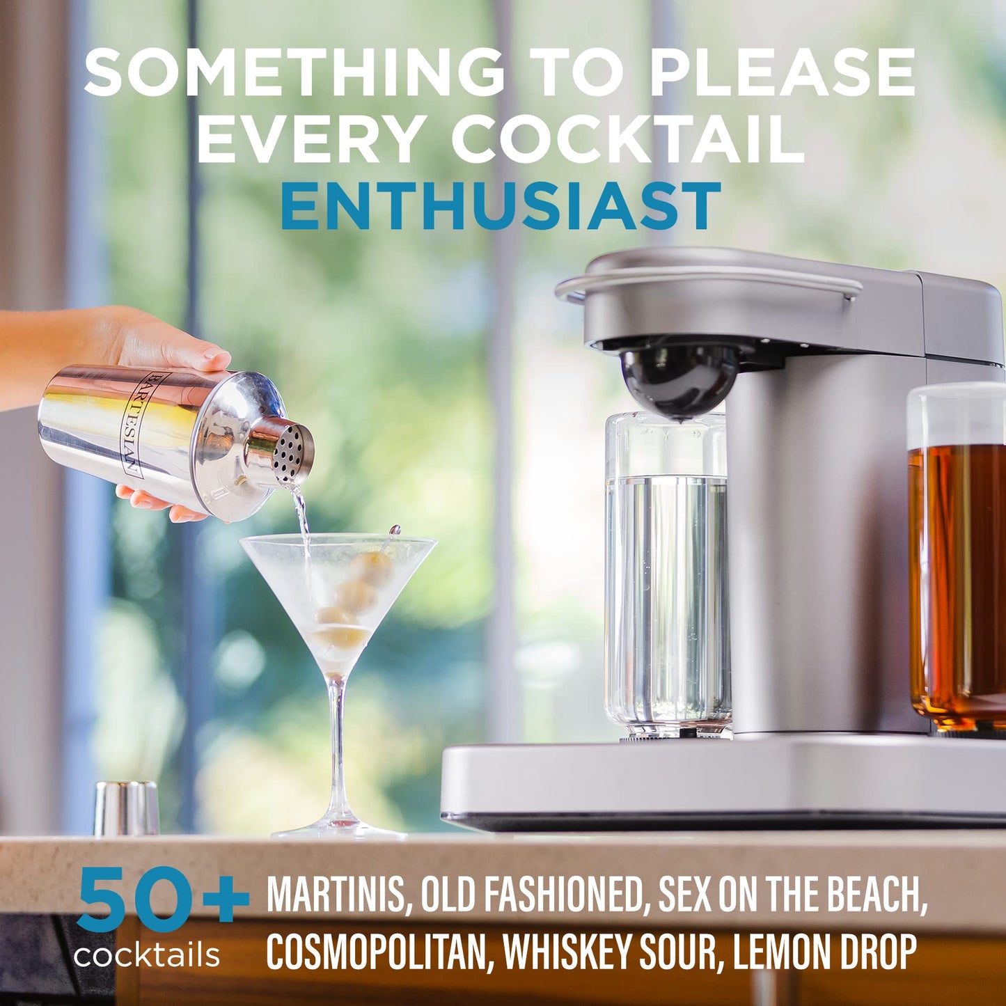 Bartesian Old Fashioned Mixer Capsules - 16-Pack Cocktail Pods for Home Bar Mixology