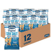 Lundberg Rice Chips, Sea Salt 12-Pack - Plant-Based Snacks Made with Organic California Brown Rice, Pea Protein & Chia Seeds, 5.