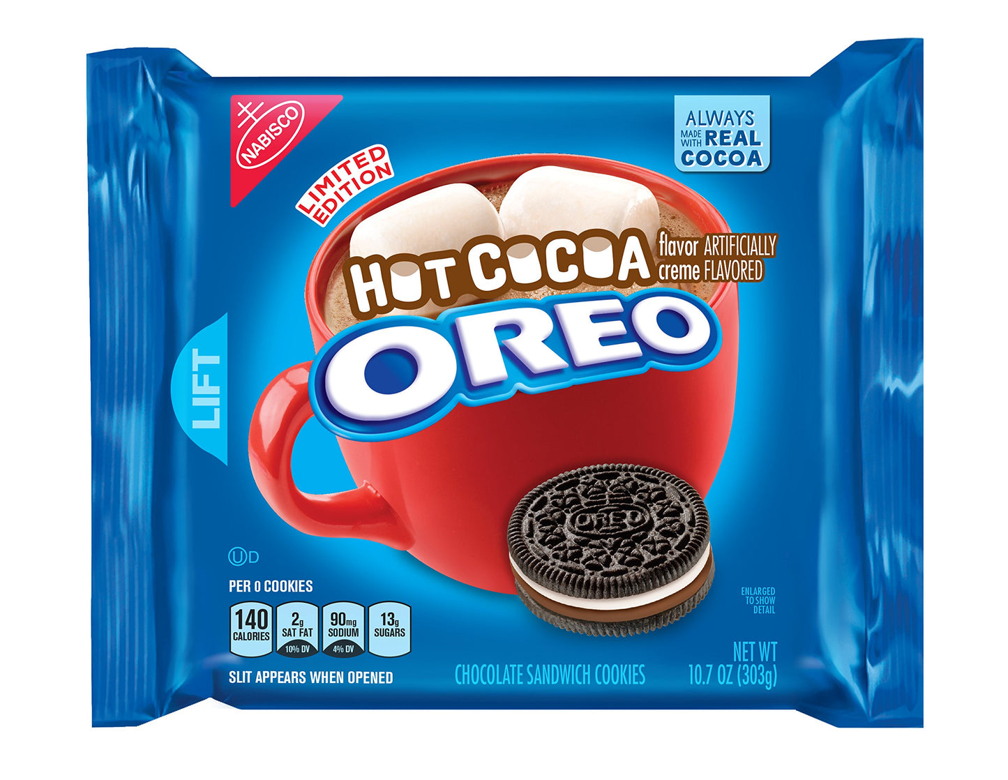 Oreo Hot Cocoa Chocolate Sandwich Cookies Special Release 10.7 Ounce