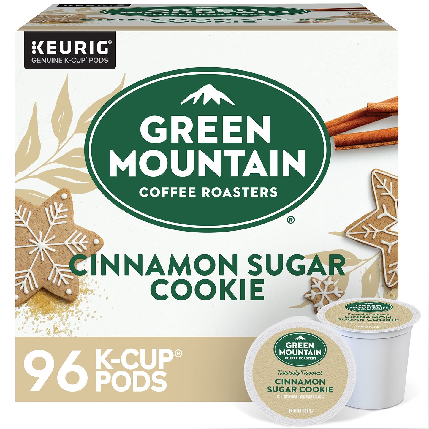 Green Mountain Coffee Roasters Cinnamon Sugar Cookie Keurig Single-Serve K-Cup Pods, Light Roast Coffee, 96 Count (4 Packs Of 24)