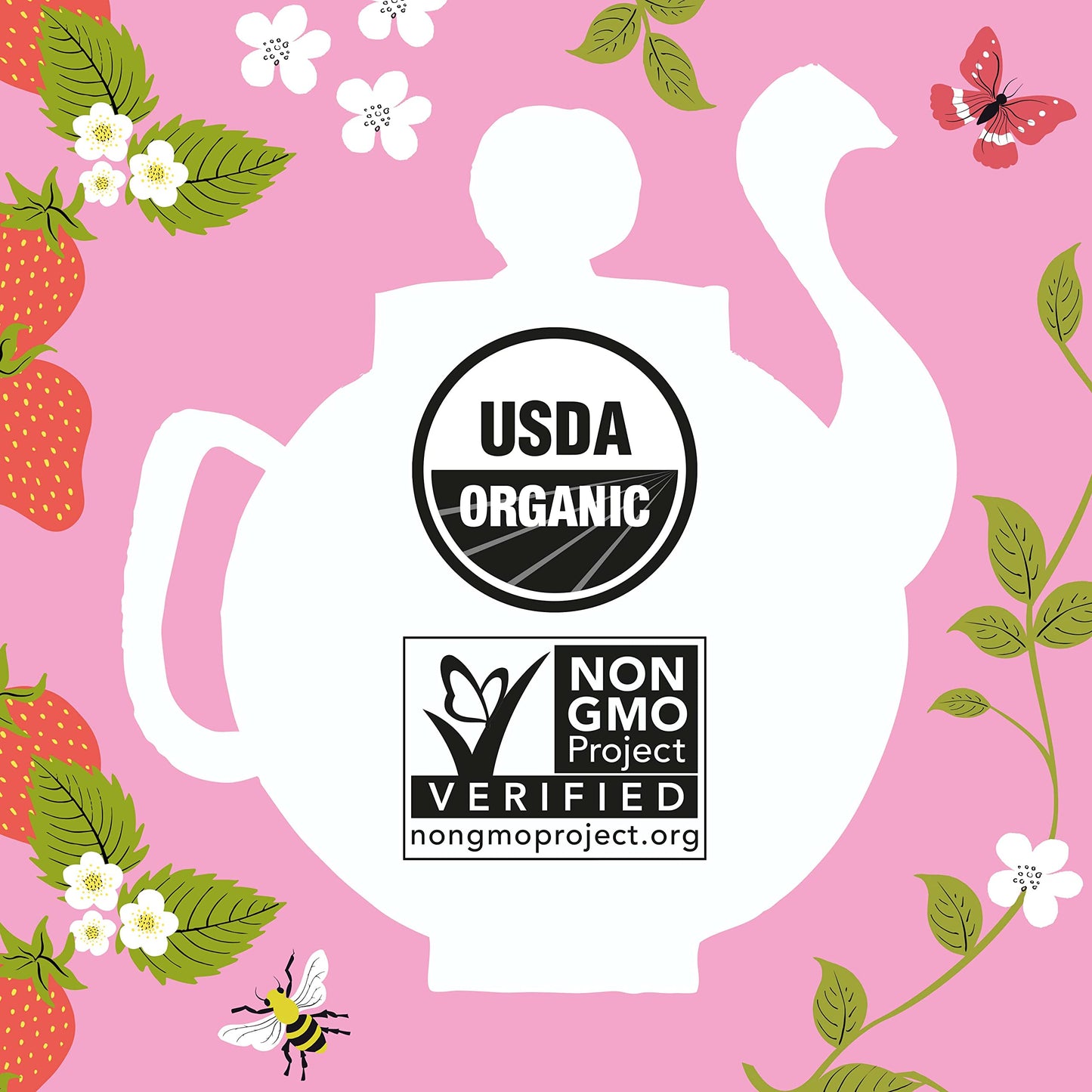 Clipper Tea Strawberry & Elderflower Herbal Tea – Caffeine Free, USDA Organic, 20 Tea Bags