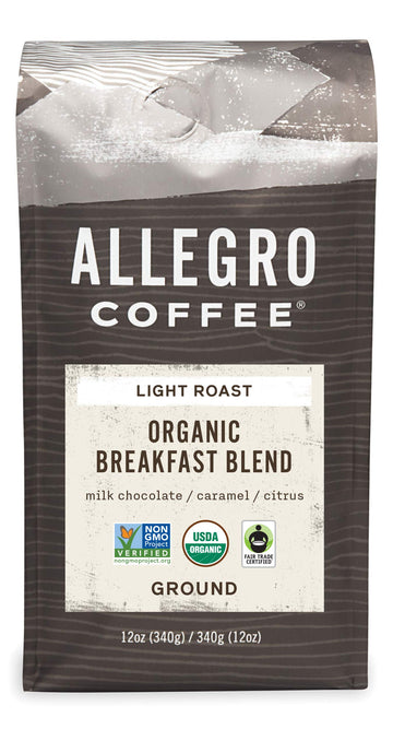 Allegro Coffee Organic Breakfast Blend Ground Coffee, 12 Oz
