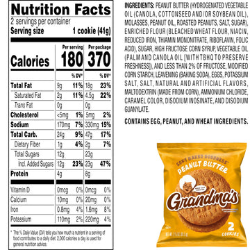 Grandma Cookies Peanut Butter - Pack Of 8 (2.12Oz Each) For Halloween, Christmas And More In A Nikan Supplies Bag