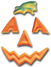 Pumpkin Face Set- * LARGE * 5 pcs - 16 sets