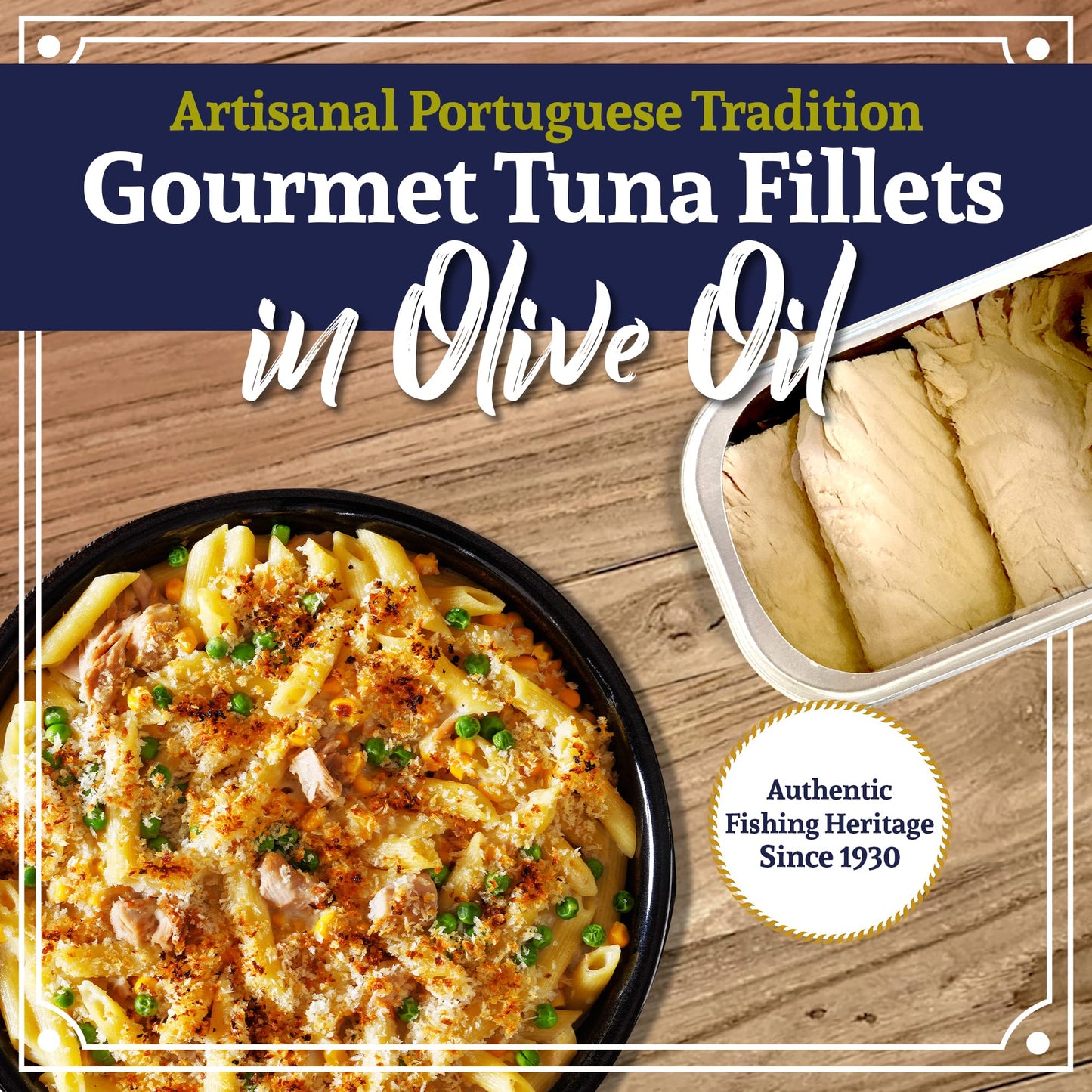 Santo Amaro Artisanal Wild Tuna Fillets in Olive Oil, 4.2 oz (Pack of 6), Low Mercury, High Protein, Canned Tuna from Portugal