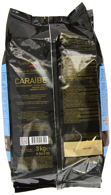 VALRHONA Dark Chocolate Feves - 66% Cacao - 6 lbs 9 oz Bag - Ideal for Baking and Cooking