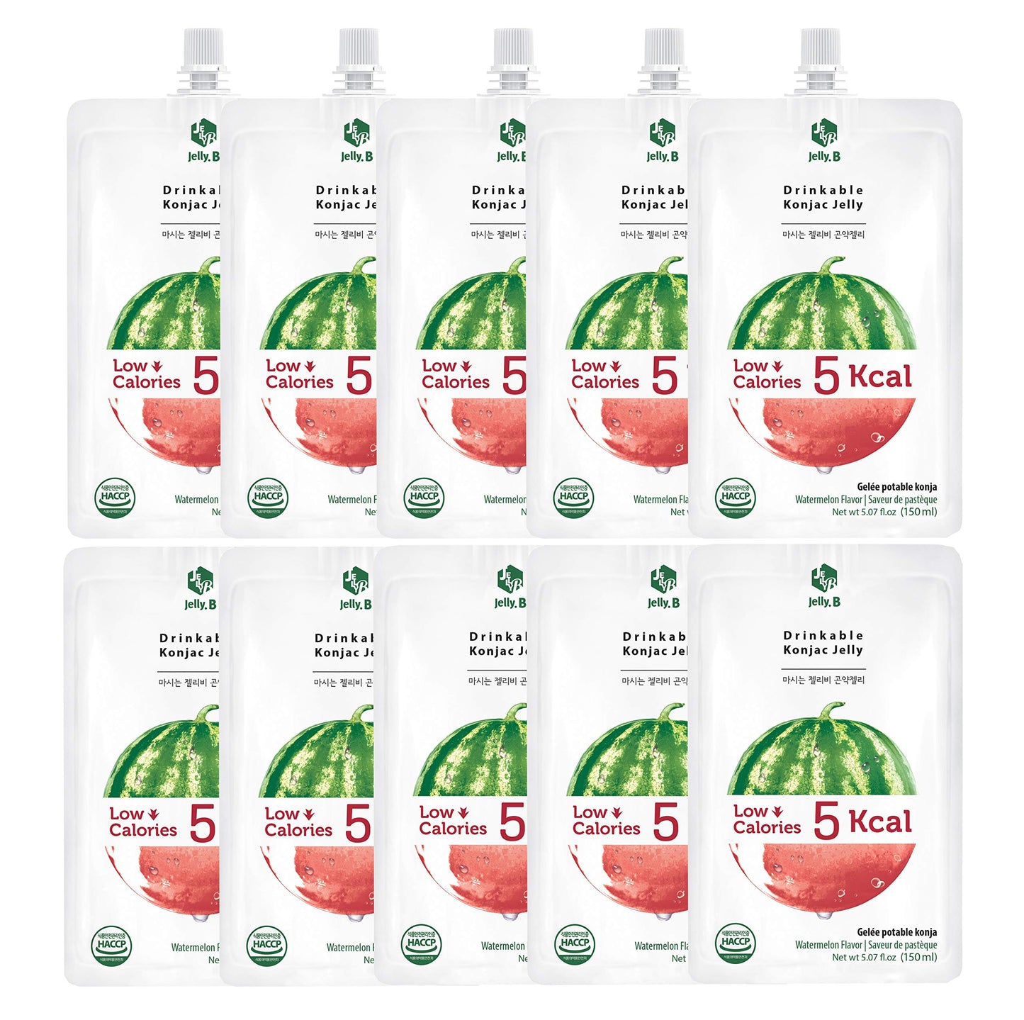 Jelly B Drinkable Konjac Jelly (10 Packs Of 150Ml) - Healthy And Natural Weight Loss Diet Supplement Foods, 0 Gram Sugar, Low Ca