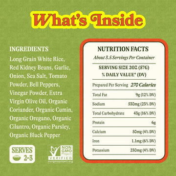 Loisa Rice & Red Beans, Premium Latin Rice & Beans, Non-Gmo, No Msg, No Artificial Flavors, No Arfiticial Colors, Organic Spices