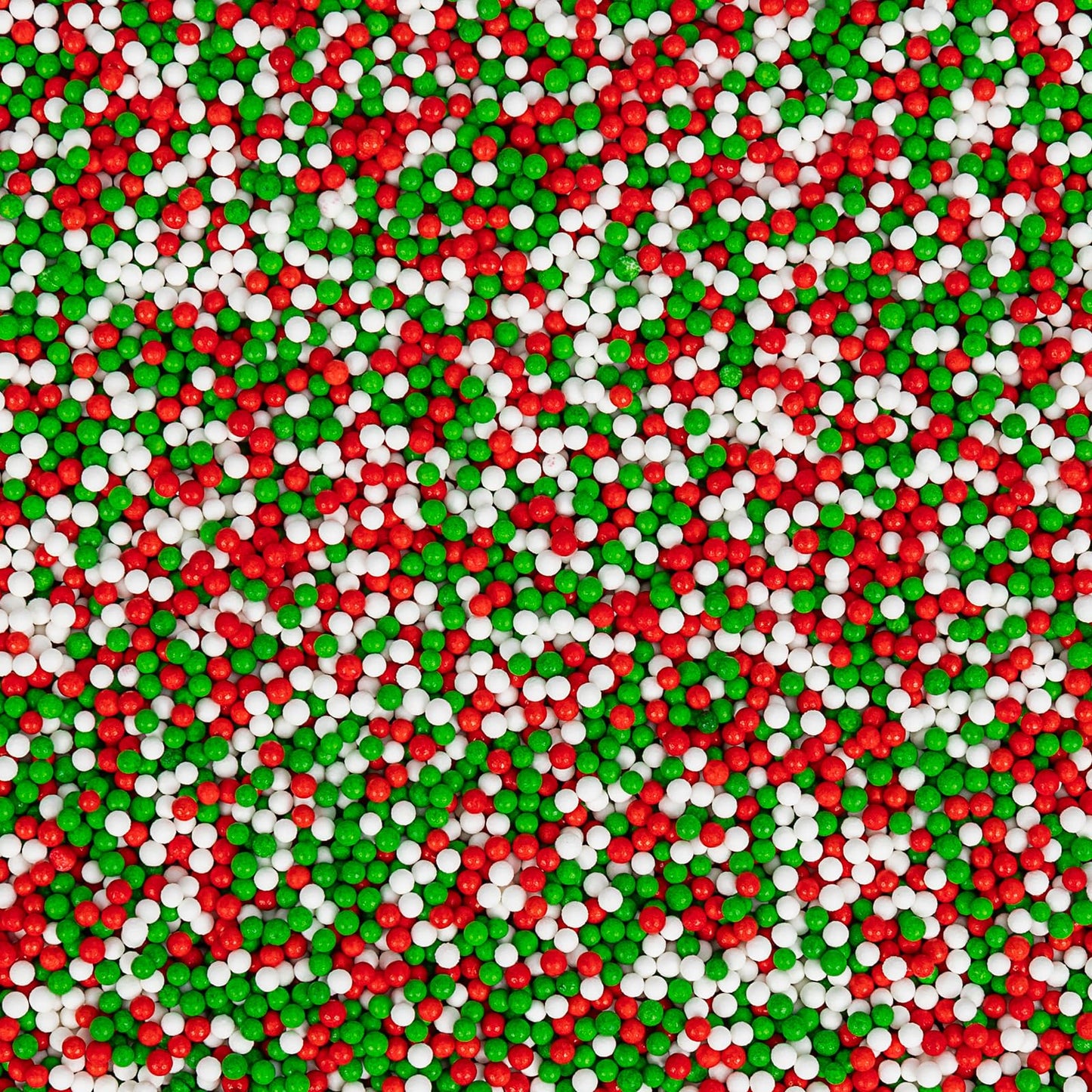 Christmas Nonpareils Sprinkles for Cake Decorating,130g White Red and Green Mini Pearls Mix,Edible Sugar Holiday sprinkle for Cu