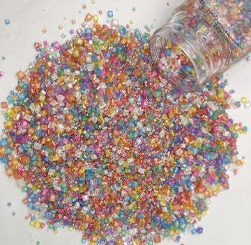 Sentovac Rainbow Diamonds Crystal Sprinkles | Edible Cake Cupcake Sprinkles 1 Bottle 3.53Oz/ 100G | For Wedding Party Baking Cup