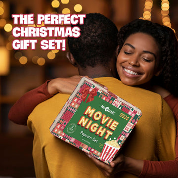 Movie Night Christmas Gifts - Holiday Popcorn Gift Baskets Gift Sets - 5 Non-GMO Gourmet Kernels and 5 Popcorn Flavoring - Perfe