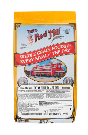 Bobs Red Mill Extra Thick Rolled Oats 25 Pounds (Pack of 1)