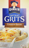 Quaker Instant Grits, Country Bacon Flavor, 12 Count Pack
