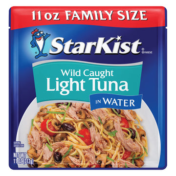StarKist Chunk Light Tuna in Water, 11 oz Pouch (1 Pack) Ready to Eat Wild Caught Tuna, 19g Protein Per Serving, 80 Calories Per