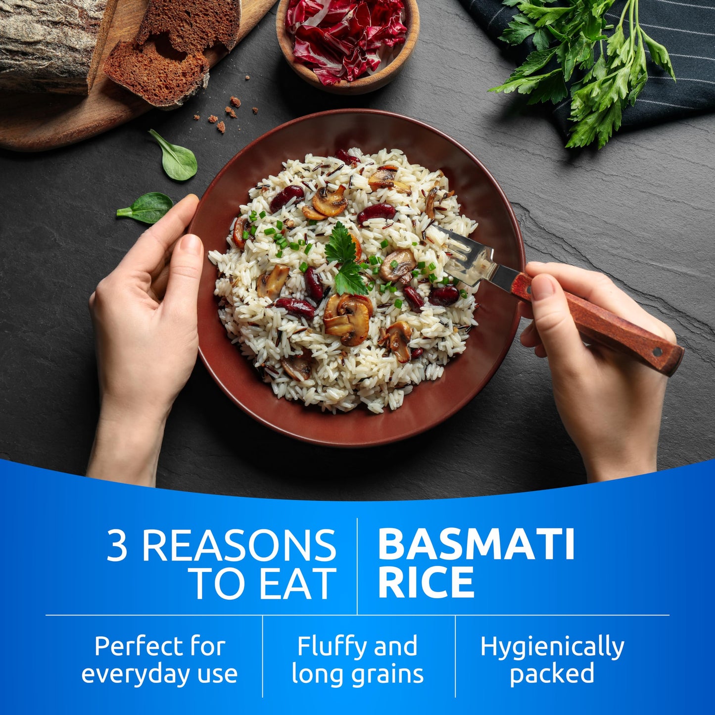 Khazana Authentic Premium Basmati Rice - 2lb Resealable Zipper Bag | Non-GMO, Gluten-Free, Kosher & Cholesterol-Free | Aromatic