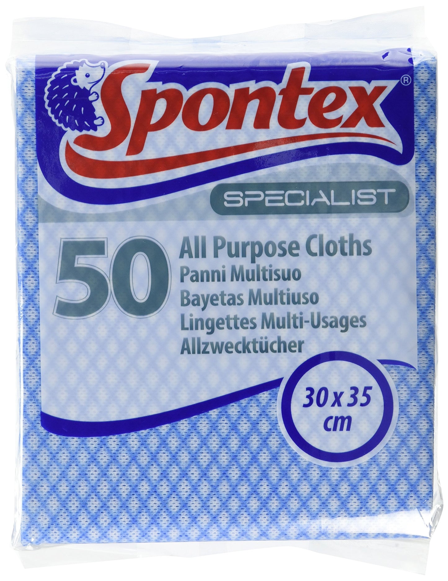 Spontex Specialist All Purpose Cleaning Cloths, Blue (Pack Of 50)