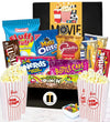Golden Gift Box Deluxe Movie Night Gift Set - 20 Piece Set with Popcorn Buckets, Snacks - Perfect for College Students, Teens, Kids