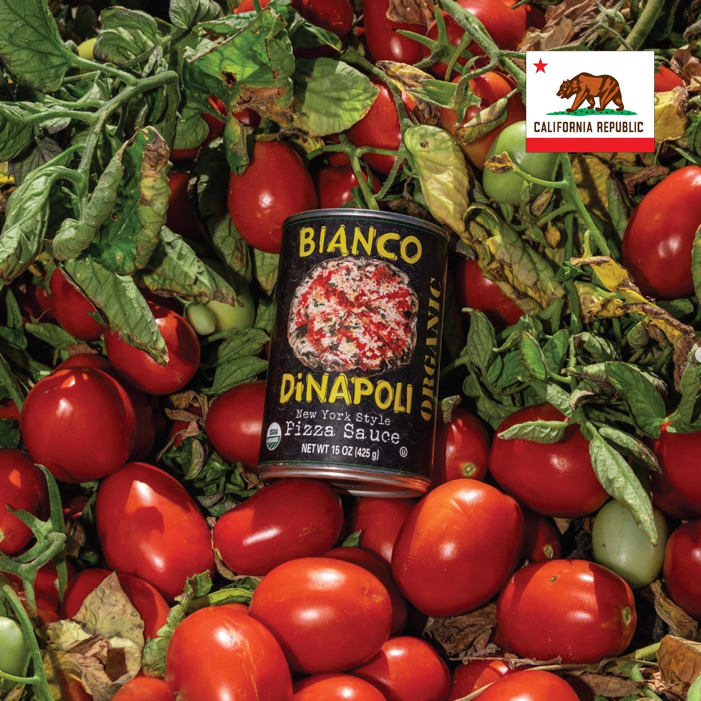 Bianco DiNapoli Organic NY Style Pizza Sauce 15 Oz (Pack of 8) Vine Ripened California Grown Tomatoes with Garlic Spices & Extra Virgin Olive Oil Perfect for Homemade Pizza