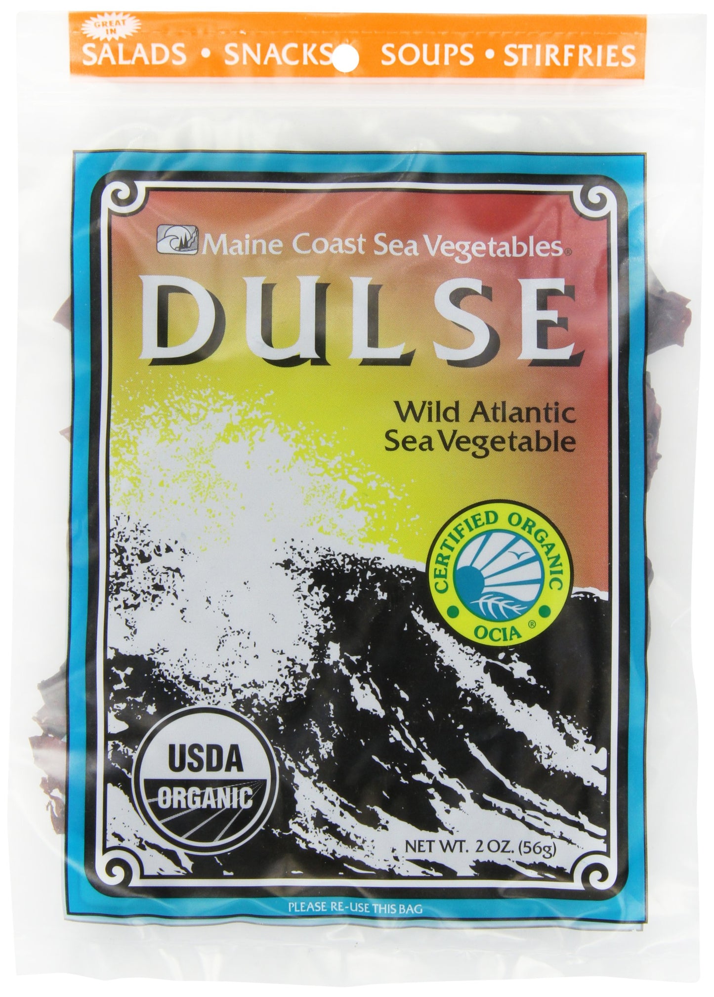 Maine Coast Sea Vegetables Dulse, Wild Atlantic Sea Vegetable, 2-Ounce Package (Pack of 6)