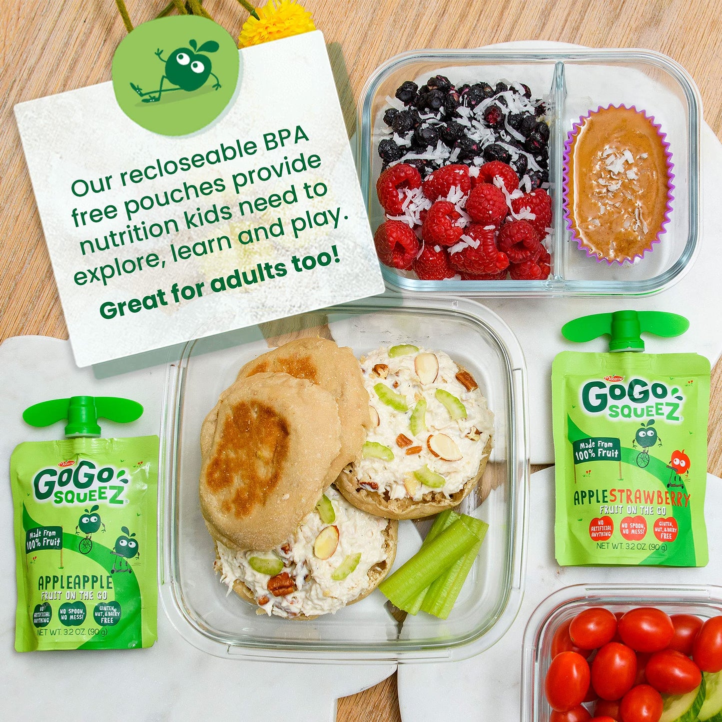 Gogo Squeez Fruit On The Go Variety Pack, Apple, Banana & Strawberry, 3.2 Oz (Pack Of 12), Unsweetened Fruit Snacks For Kids, Gl