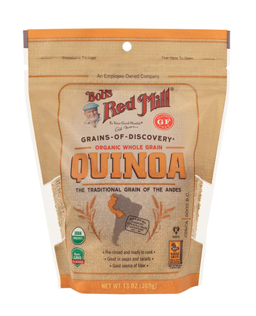 Bob'S Red Mill Organic White Quinoa, 13Oz (Pack Of 5) - Non Gmo, Whole Grain, Vegan, Kosher
