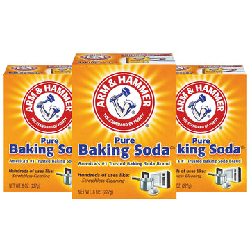 Arm & Hammer Pure Baking Soda, 8 Ounce (Pack of 3)