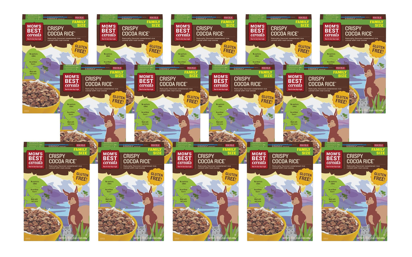 Mom'S Best Crispy Cocoa Rice Cereal, Gluten Free, Kosher, No High Fructose Corn Syrup, Made With Real Cocoa, 17.5 Oz Box (Pack O