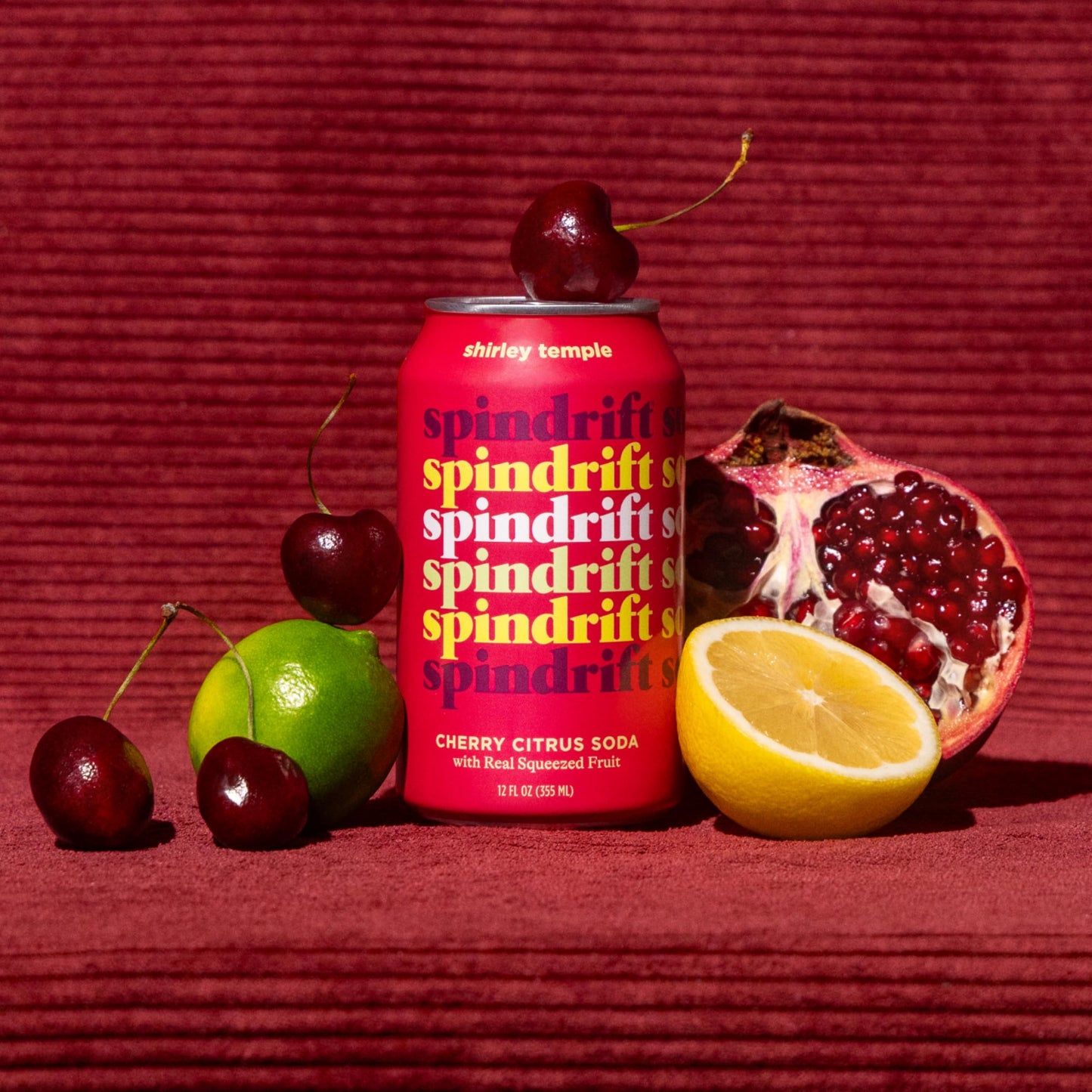 Spindrift Shirley Temple Soda, Real Squeezed Fruit, Kosher, Gluten Free, Non-GMO, 12 Fl Oz, Pack of 12