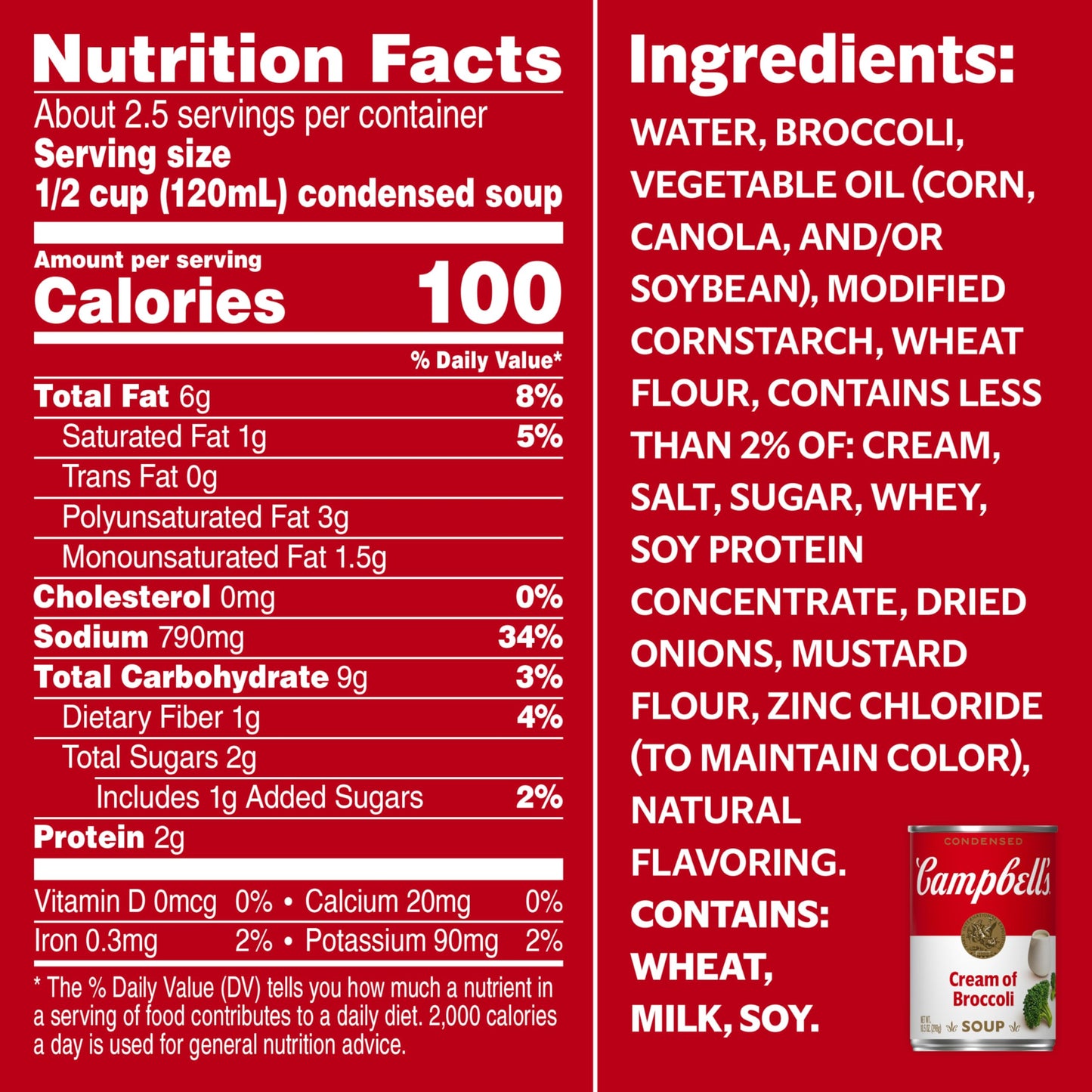 Campbell's Condensed Cream of Broccoli Soup, 10.5 oz Can (12 Pack)