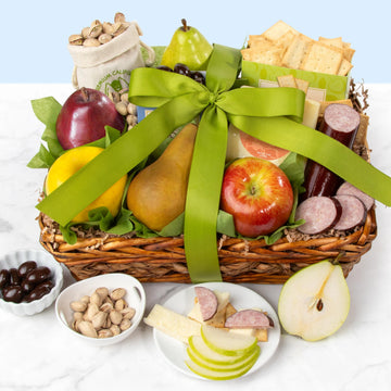 Fruit, Cheese & Meat Classic Gift Basket by Fruitfully For Father's Day, Birthday, Thank You, Sympathy