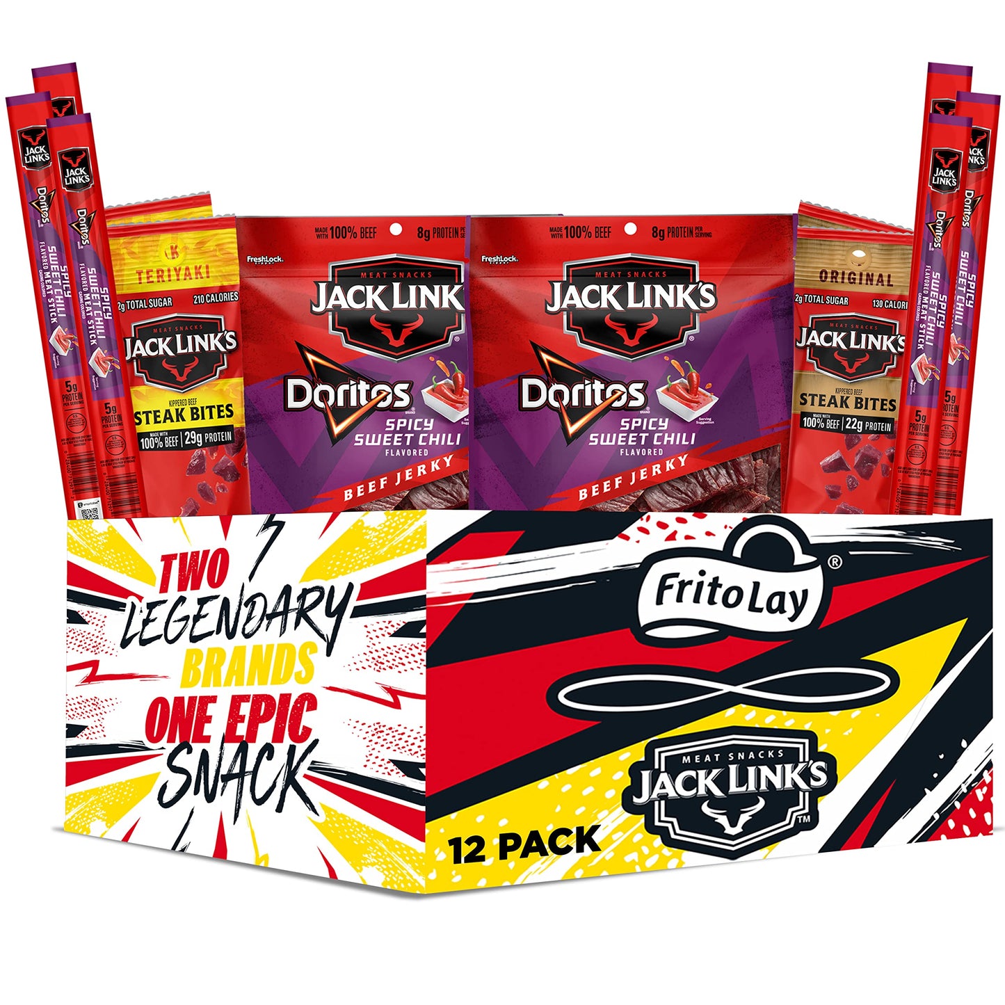 Frito Lay Jack Link'S Meats Sampler Variety Pack, (Pack Of 12)