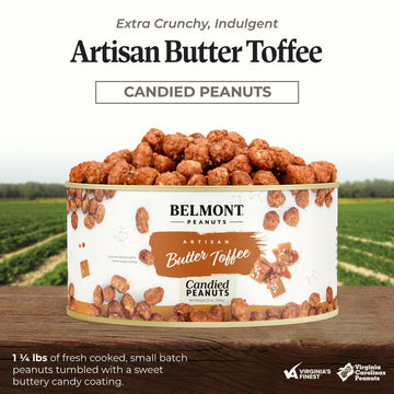 Belmont Peanuts Artisan Butter Toffee Gourmet Virginia Peanuts, 20Oz (Pack Of 2)