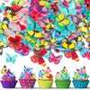 Wafer Butterfly Cupcake Toppers 3D Colorful Butterfly Cake Decoration Realistic Butterfly Dessert Decoration For Birthday Party