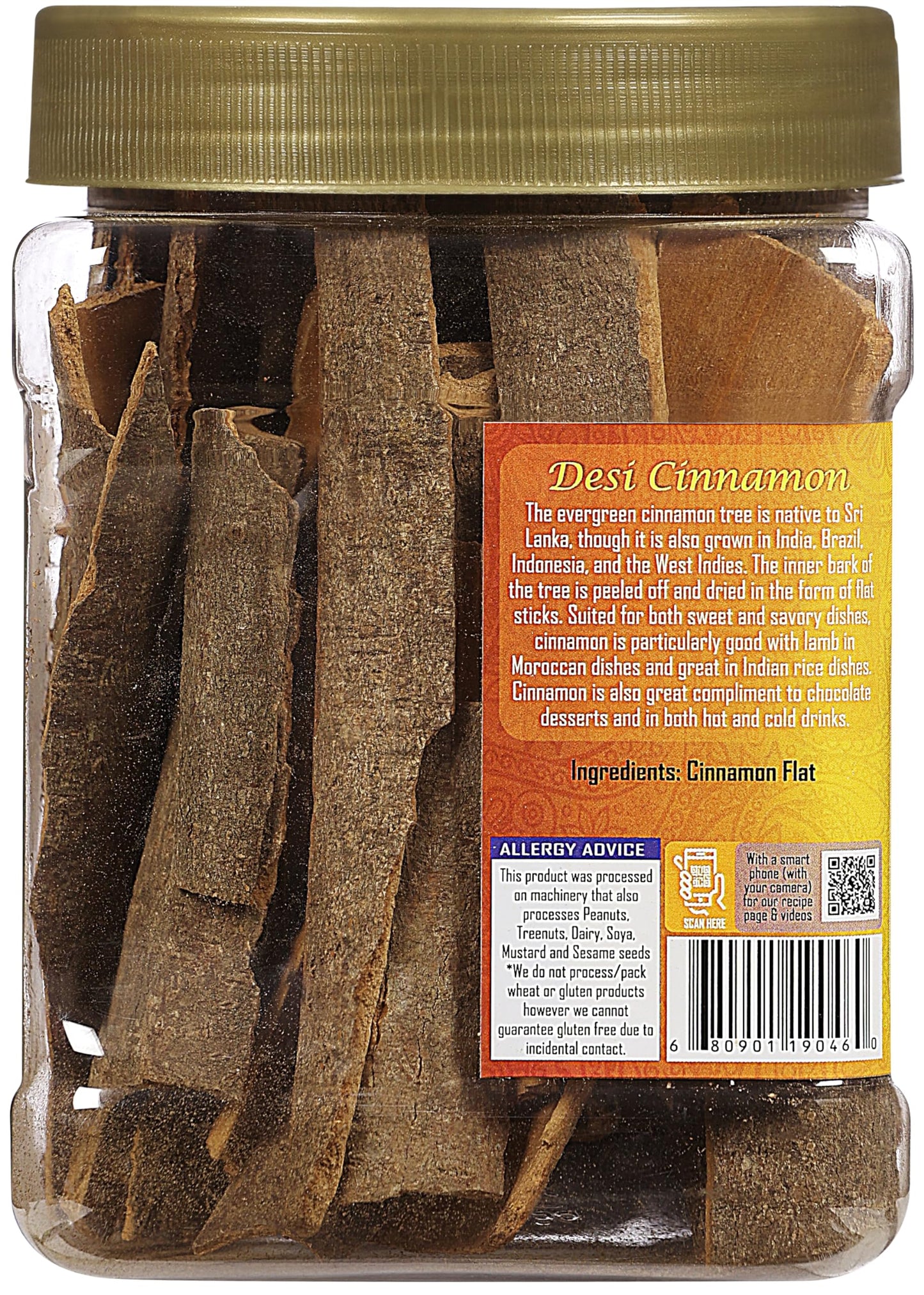 Rani Desi (Dalchini) Flat Cinnamon 7Oz (200G) Pet Jar ~ All Natural | Vegan | Gluten Friendly | Non-Gmo | Kosher | Indian Origin