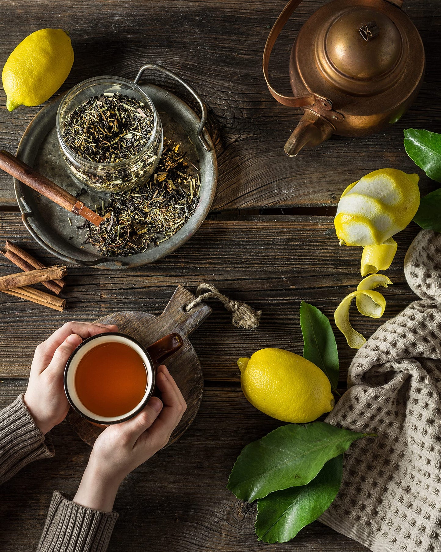 Gardenika Organic Black Loose Leaf Tea With Lemon Essence And Green Rooibos - Natural, Zesty, Citrus-Based Indian Herbs - Kosher