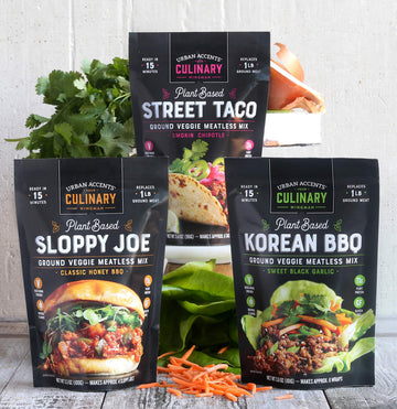 Urban Accents Plant Based Meatless Mixes - Gluten Free Plant Based Protein & Seasoning Blends - Vegetarian Korean BBQ Mix, Slopp