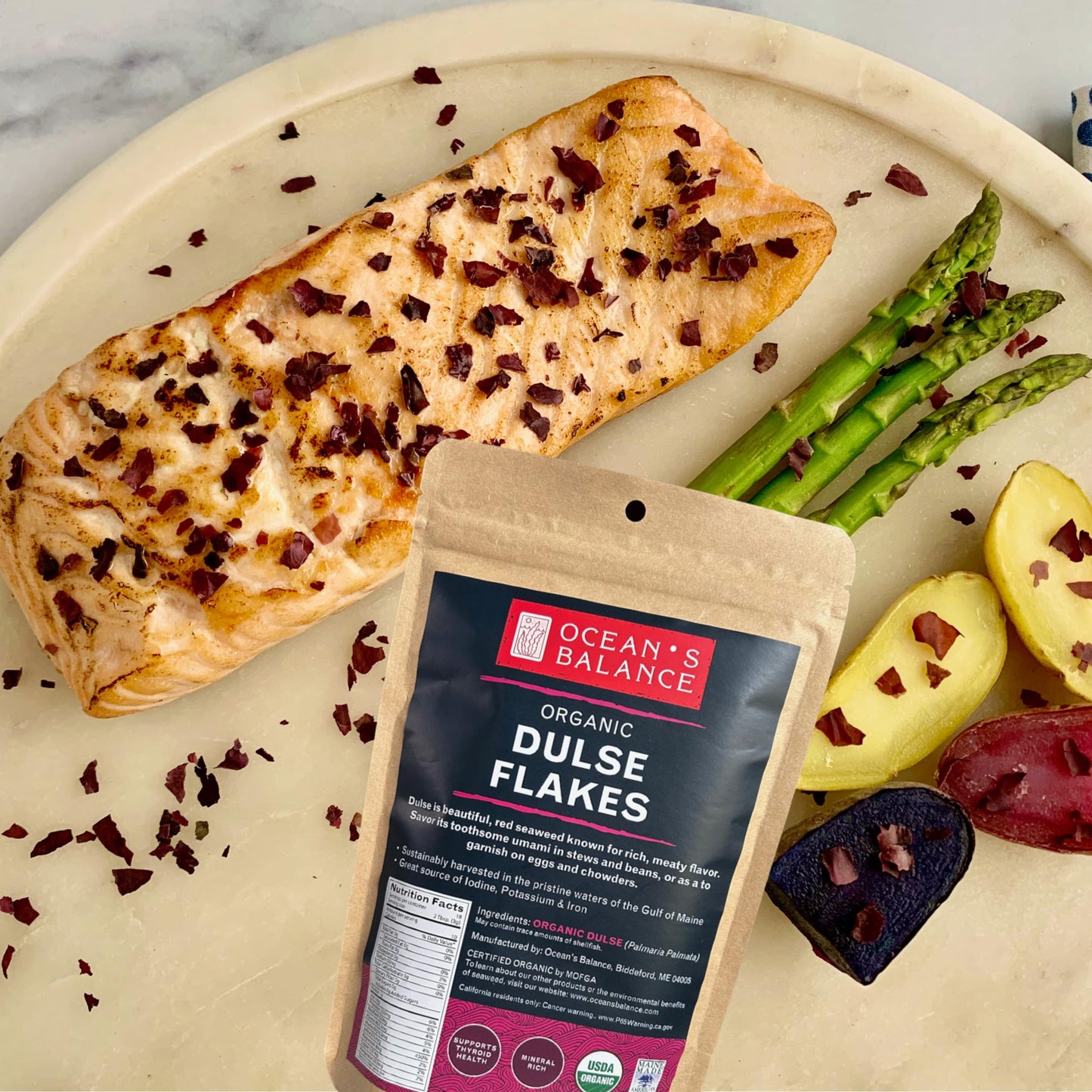 Ocean'S Balance Organic Dulse Flakes - Atlantic Dulse Organic Flakes For Keto, Paleo Diet, Vegetarian & Vegan Diets - Dried Vege