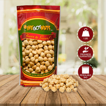 We Got Nuts Blanched Hazelnuts Filberts, Dry Roasted Unsalted - No Shell - Packed Fresh in Resealable Bag (16oz - 1 Pound Bag)