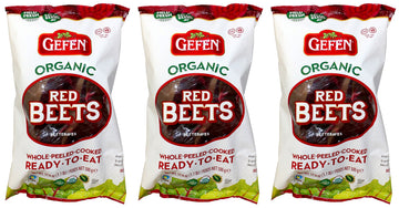 Gefen Organic Red Beets, Whole, Peeled, Cooked & Ready To Eat, 1.1Lb (3 Pack)