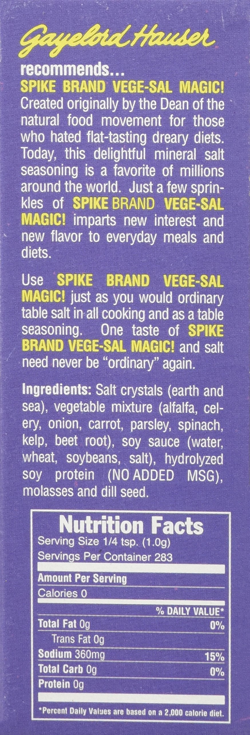Vege-Sal Spike Natural Seasoning Original Vegesal 10 Oz (283Gr)