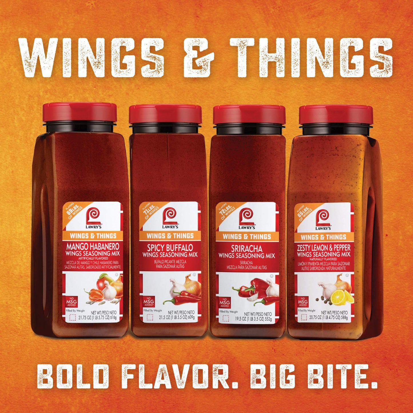 Lawry'S Mango Habanero Wings Seasoning Mix, 21.75 Oz - One 21.75 Ounces Of Mango Habanero Dry Rub Seasoning For A Sweet, Spicy Flavor - Best On Chicken Wings And Fried Foods